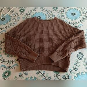 Reformation Winnie Basket Weave Sweater - Brown